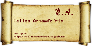 Melles Annamária névjegykártya